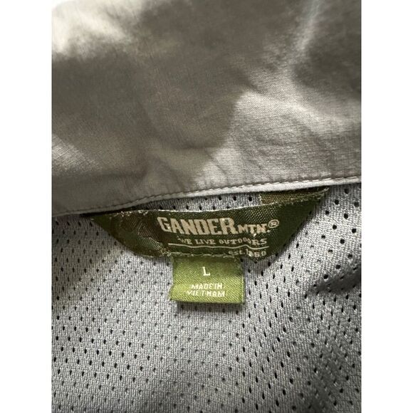 Gander Mountain Grey Outdoor Shirt Button Down Men's L Long Sleeve Small Flaw - Picture 8 of 10